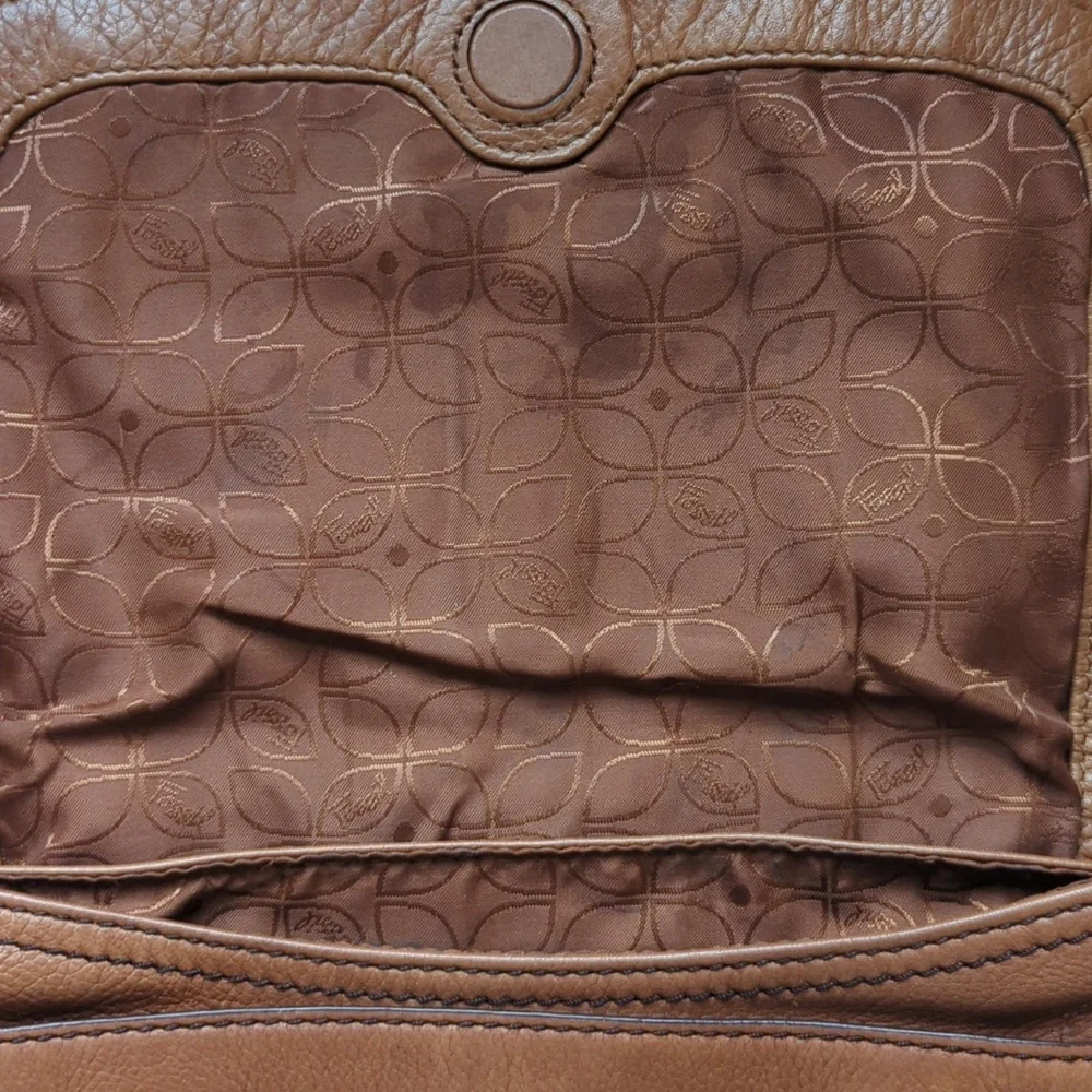 Vintage Fossil Tan Leather Maddox Crossbody Shoulder Bag - Picture 4 of 7